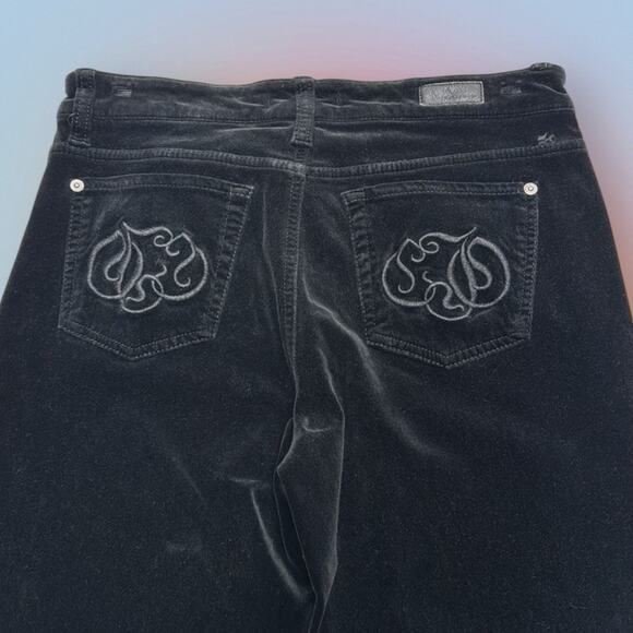 CAMBIO Women’s 6 Black Velour Straight Jeans - Picture 3 of 5